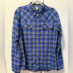 Stio Sz M Blue and Yellow Plaid Men's Shirt